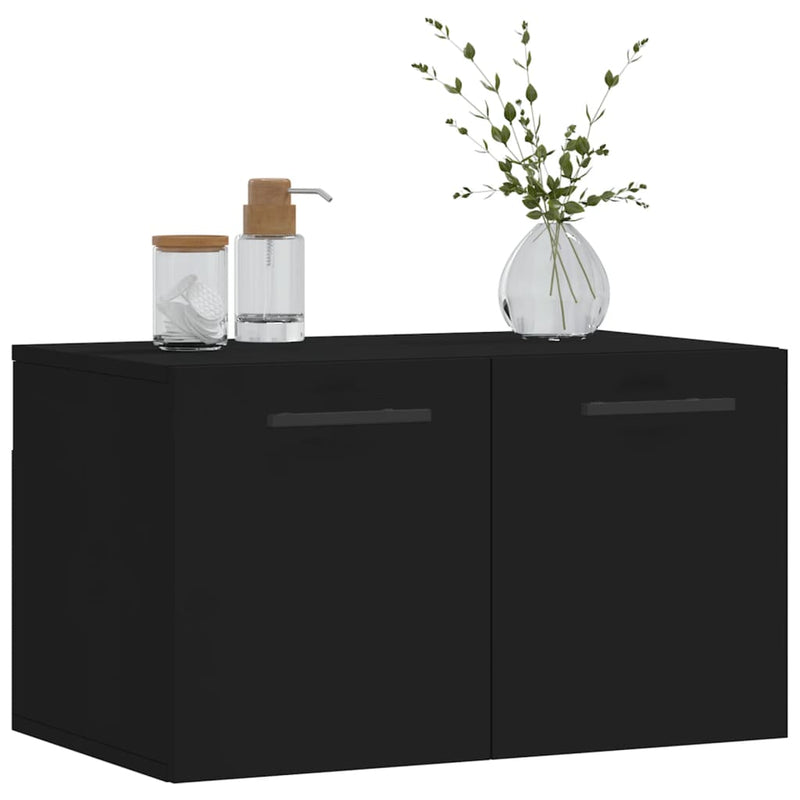 vidaXL fekete szerelt fa faliszekrény 60 x 36,5 x 35 cm