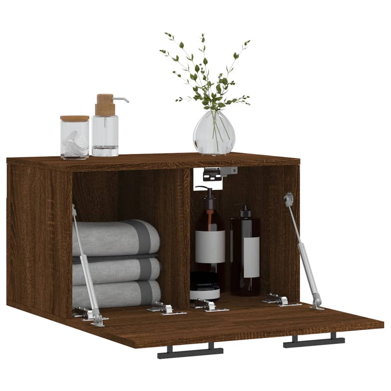 vidaXL barna tölgyszínű szerelt fa faliszekrény 60 x 36,5 x 35 cm