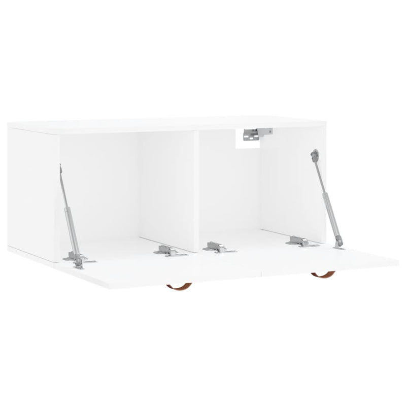 vidaXL magasfényű fehér szerelt fa faliszekrény 80 x 36,5 x 35 cm