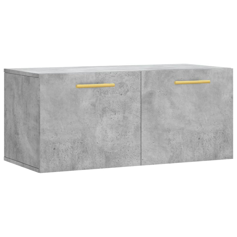 vidaXL betonszürke szerelt fa faliszekrény 80 x 36,5 x 35 cm