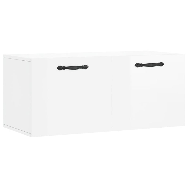 vidaXL magasfényű fehér szerelt fa faliszekrény 80 x 36,5 x 35 cm