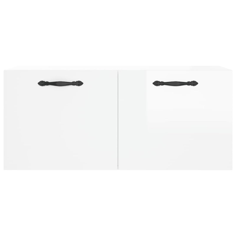 vidaXL magasfényű fehér szerelt fa faliszekrény 80 x 36,5 x 35 cm
