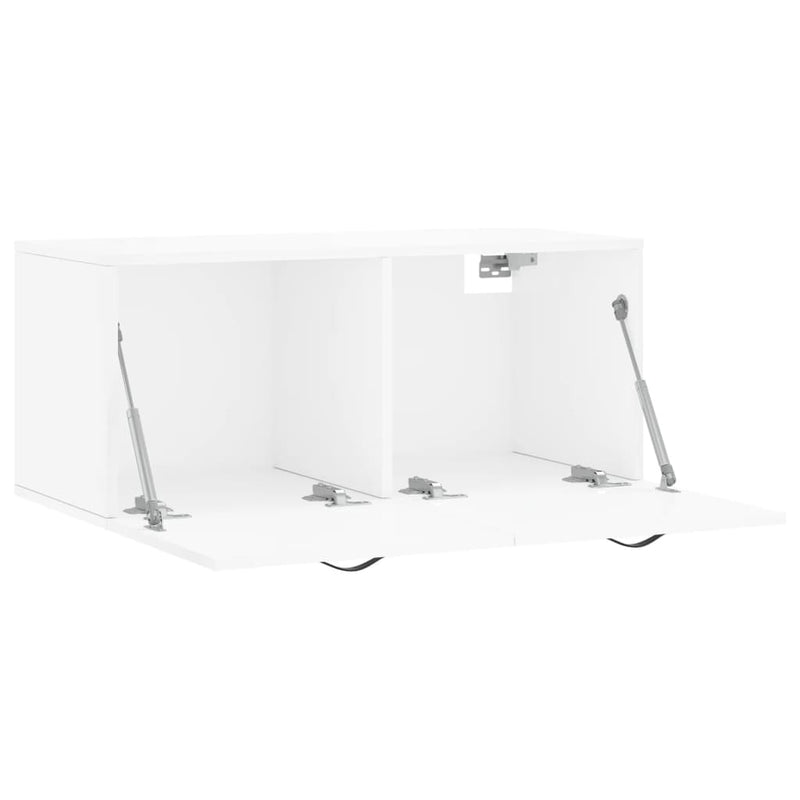 vidaXL magasfényű fehér szerelt fa faliszekrény 80 x 36,5 x 35 cm