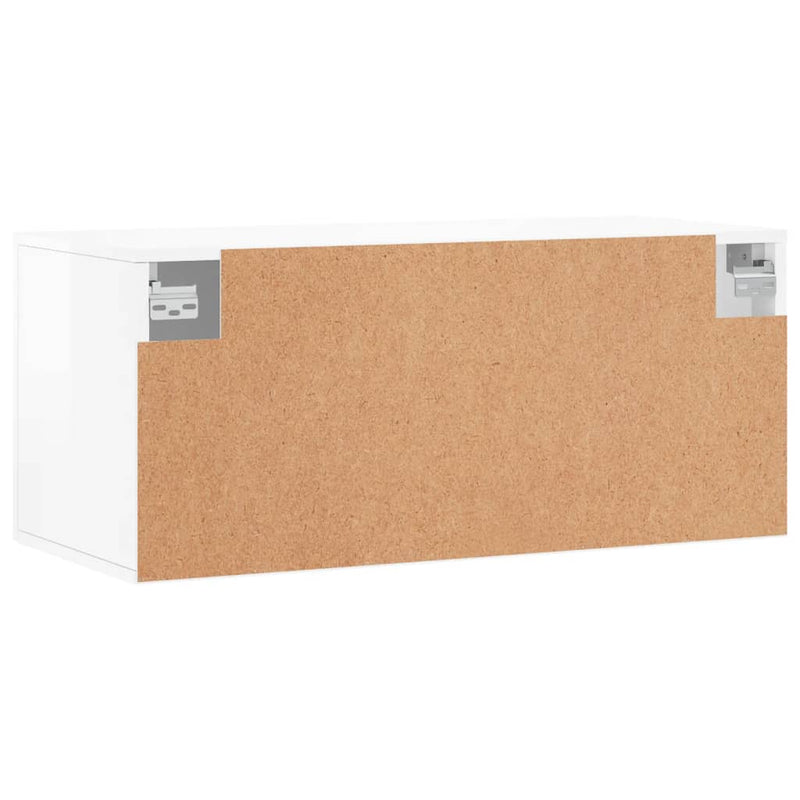 vidaXL magasfényű fehér szerelt fa faliszekrény 80 x 36,5 x 35 cm