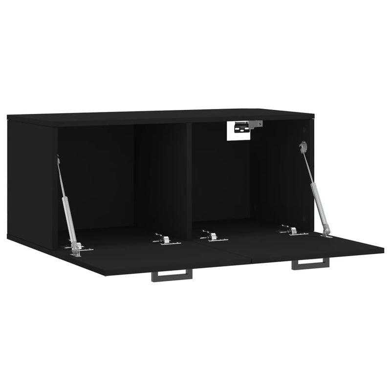 vidaXL fekete szerelt fa faliszekrény 80 x 36,5 x 35 cm