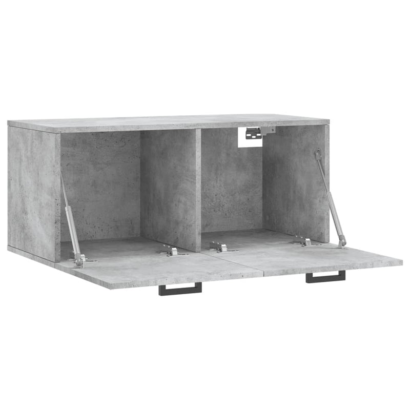 vidaXL betonszürke szerelt fa faliszekrény 80 x 36,5 x 35 cm