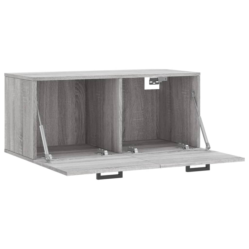 vidaXL szürke sonoma színű szerelt fa faliszekrény 80 x 36,5 x 35 cm