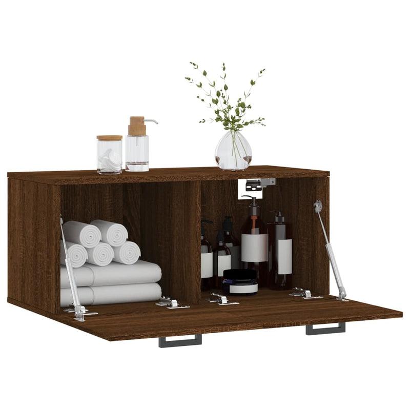 vidaXL barna tölgyszínű szerelt fa faliszekrény 80x36,5x35 cm