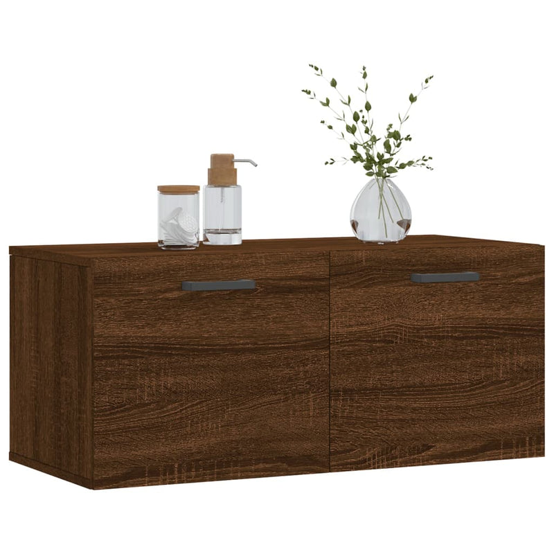 vidaXL barna tölgyszínű szerelt fa faliszekrény 80x36,5x35 cm