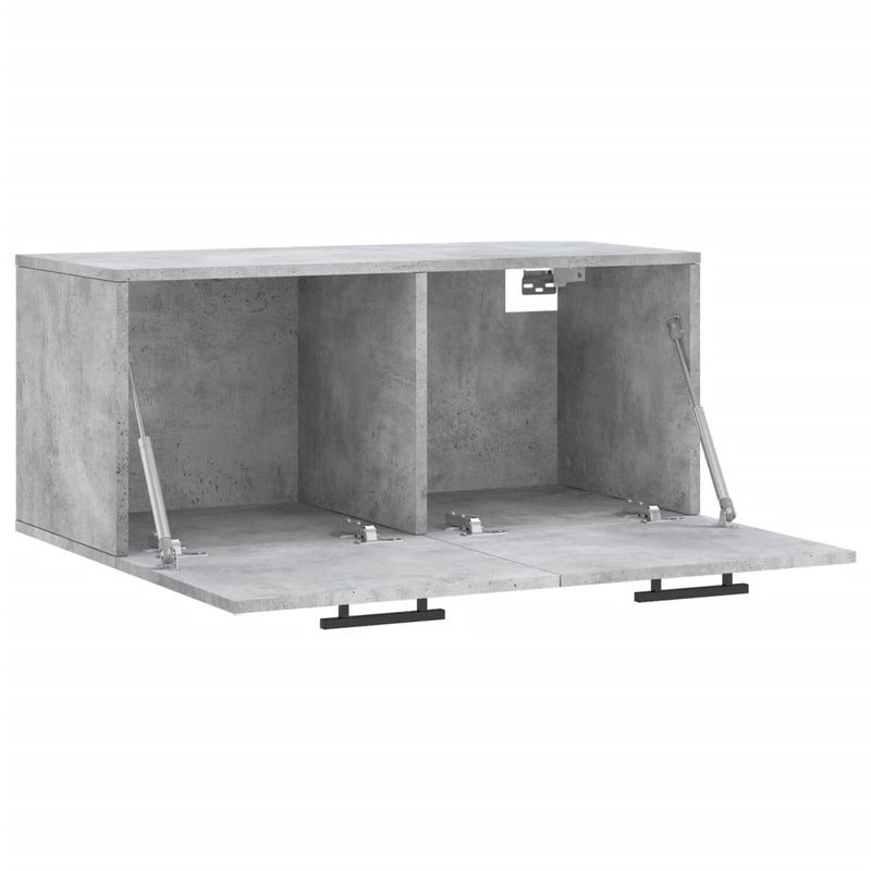 vidaXL betonszürke szerelt fa faliszekrény 80 x 36,5 x 35 cm