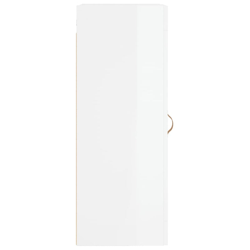 vidaXL magasfényű fehér szerelt fa fali szekrény 34,5x34x90 cm