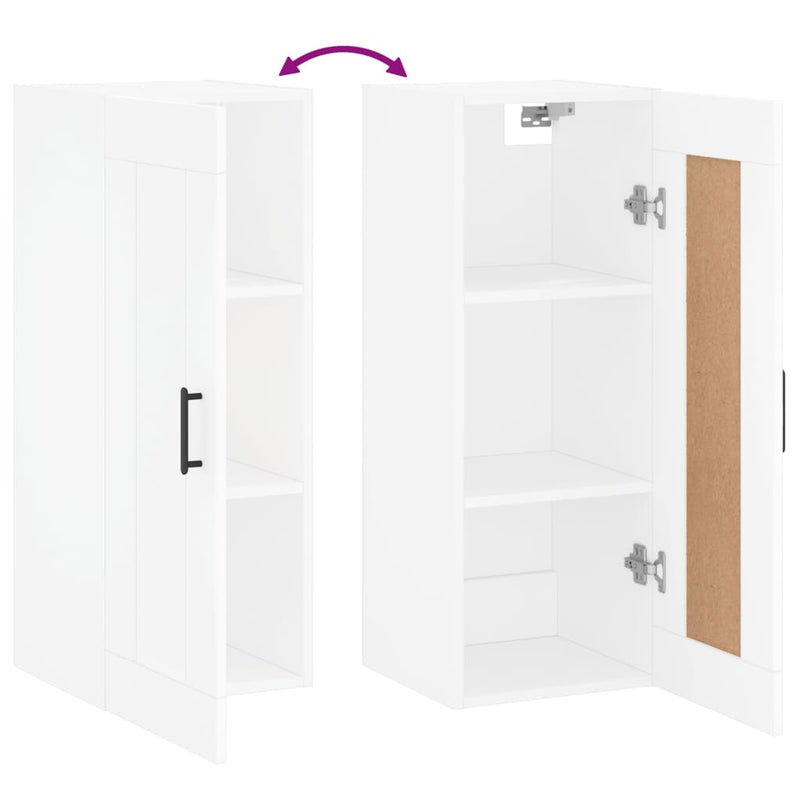 vidaXL fehér szerelt fa fali szekrény 34,5 x 34 x 90 cm