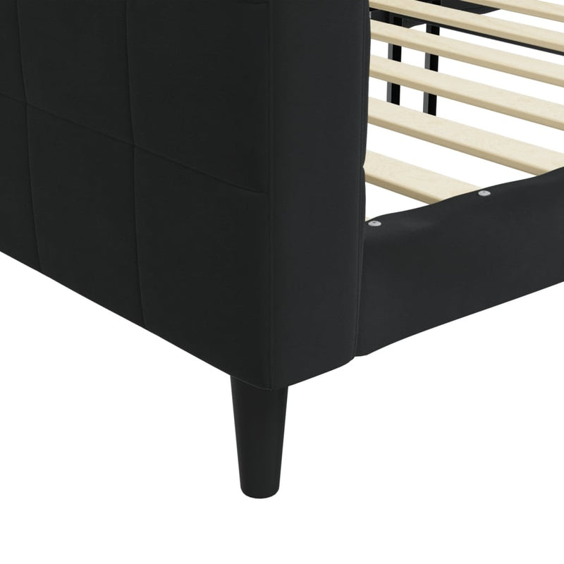 vidaXL fekete bársony kanapéágy 80 x 200 cm