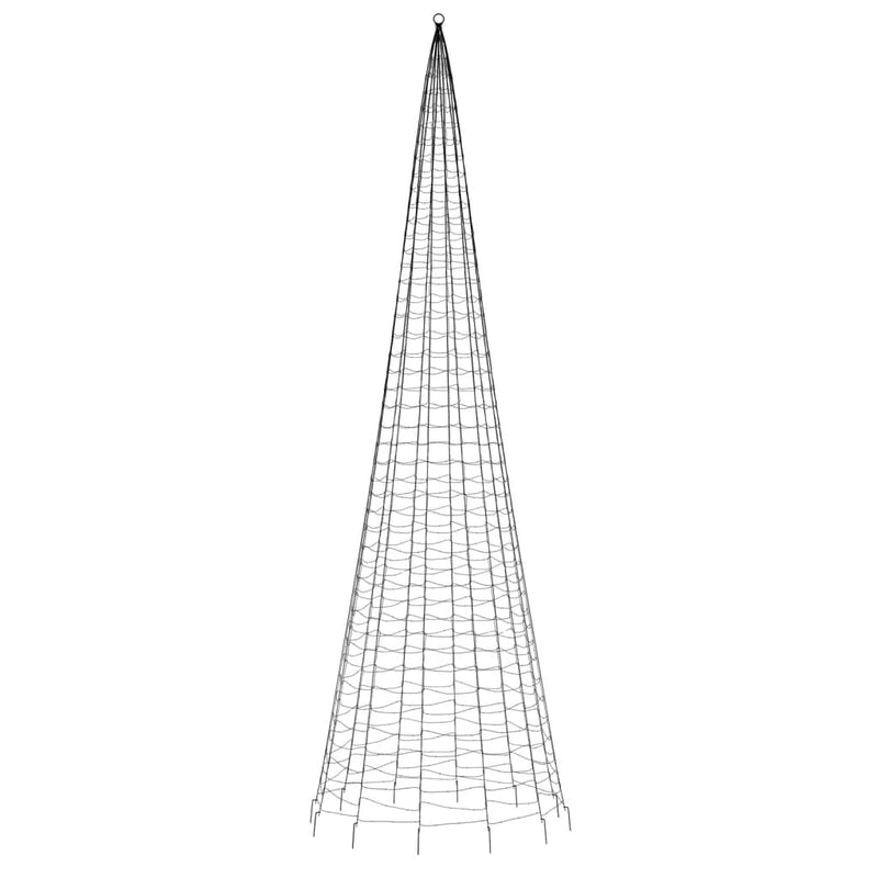 vidaXL kék karácsonyfa lámpa zászlórúdon 1534 LED-del 500 cm