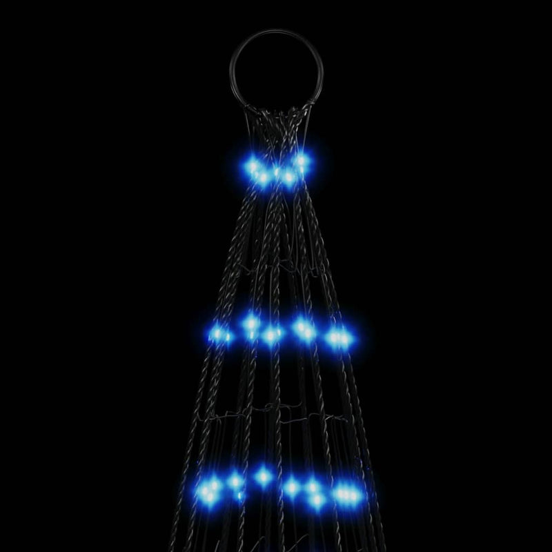 vidaXL kék karácsonyfa lámpa zászlórúdon 1534 LED-del 500 cm