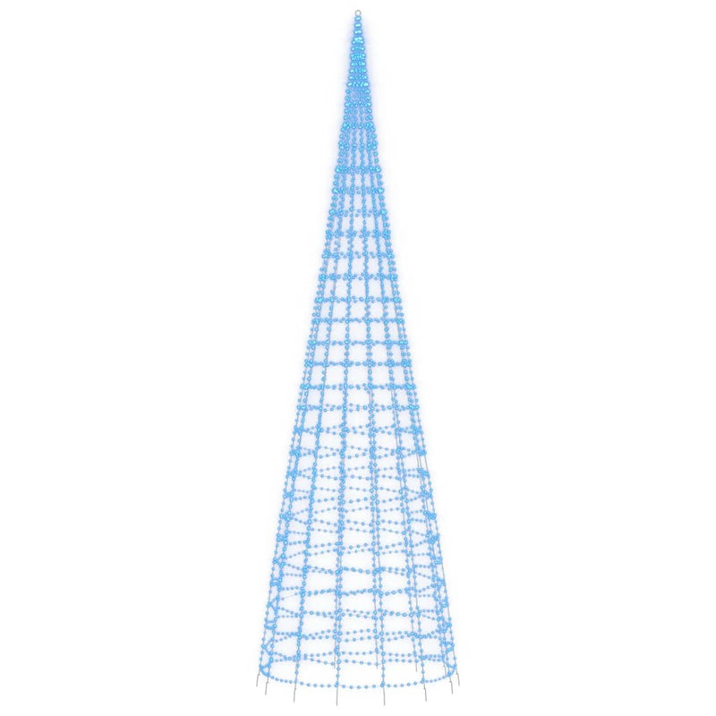 vidaXL kék karácsonyfa lámpa zászlórúdon 3000 LED-del 800 cm