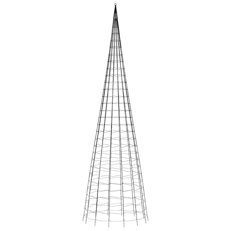 vidaXL kék karácsonyfa lámpa zászlórúdon 3000 LED-del 800 cm