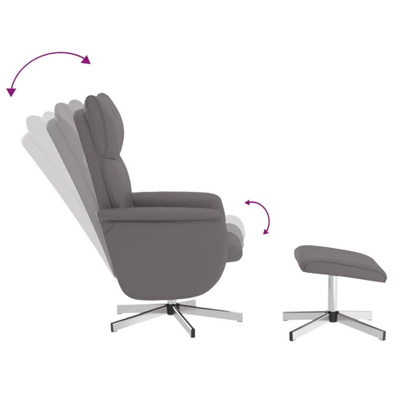 vidaXL szürke dönthető műbőr masszázsfotel lábzsámollyal