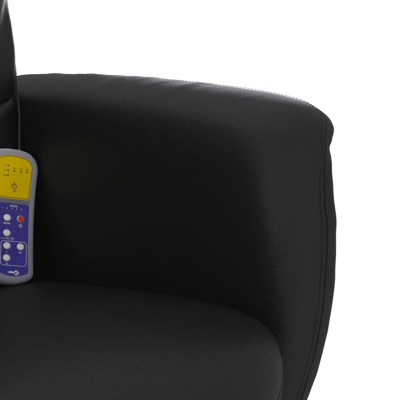 vidaXL fekete dönthető műbőr masszázsfotel lábzsámollyal