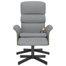 vidaXL világosszürke szövet dönthető masszázsfotel lábtartóval