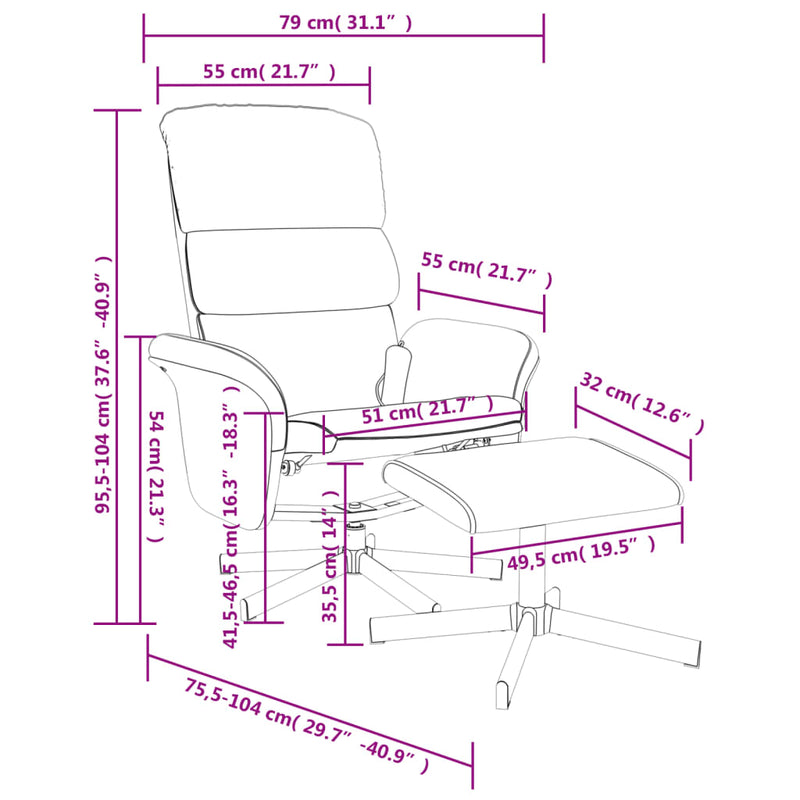 vidaXL világosszürke szövet dönthető masszázsfotel lábtartóval