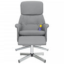 vidaXL világosszürke szövet dönthető masszázsfotel lábtartóval