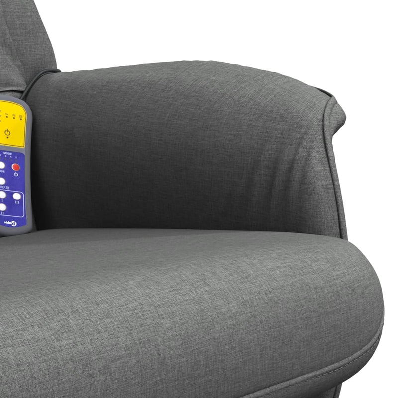 vidaXL sötétszürke szövet dönthető masszázsfotel lábtartóval