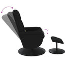 vidaXL fekete bársony dönthető masszázsfotel lábtartóval