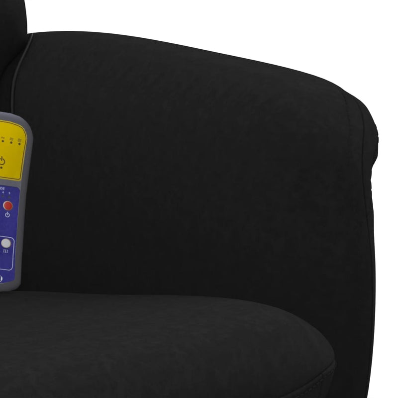 vidaXL fekete bársony dönthető masszázsfotel lábtartóval