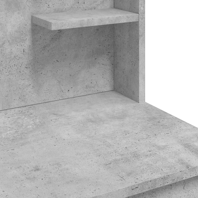 vidaXL betonszürke fésülködőasztal LED-del 96 x 40 x 142 cm