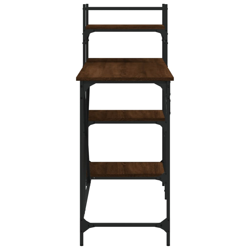vidaXL barna tölgyszínű számítógépasztal polcokkal 120x47x109 cm
