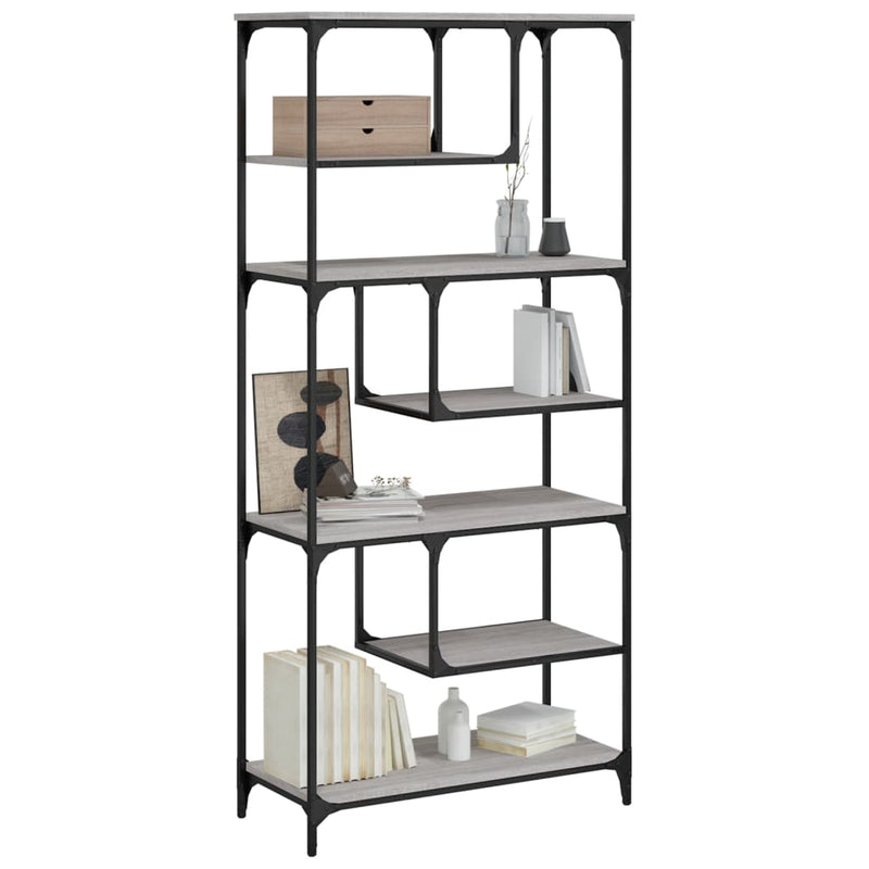 vidaXL szürke sonoma színű szerelt fa könyvespolc81x36x176 cm