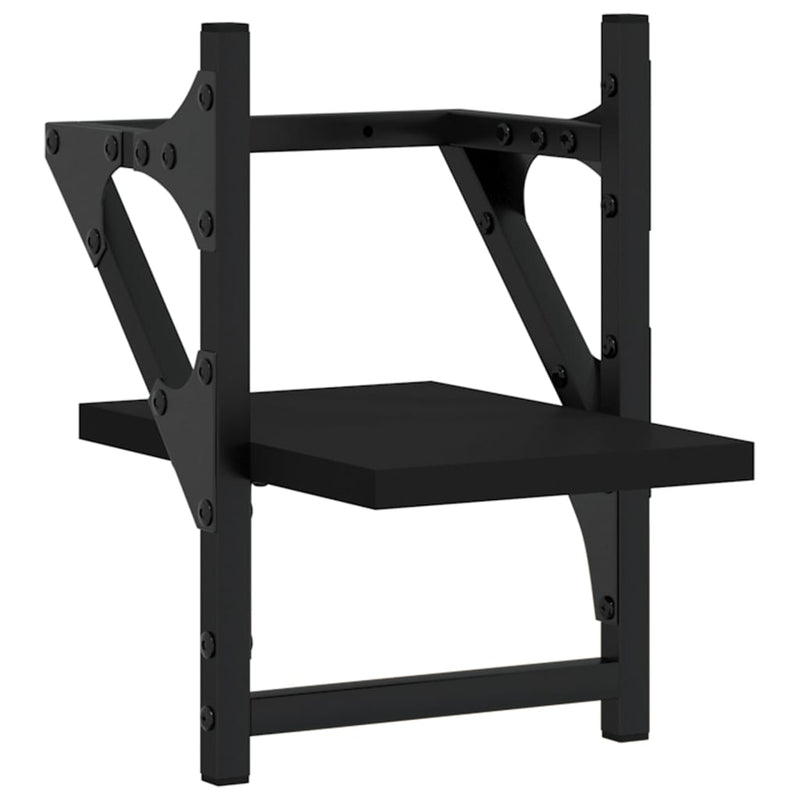 vidaXL 2 db fekete fali polc rúddal 20 x 25 x 30 cm