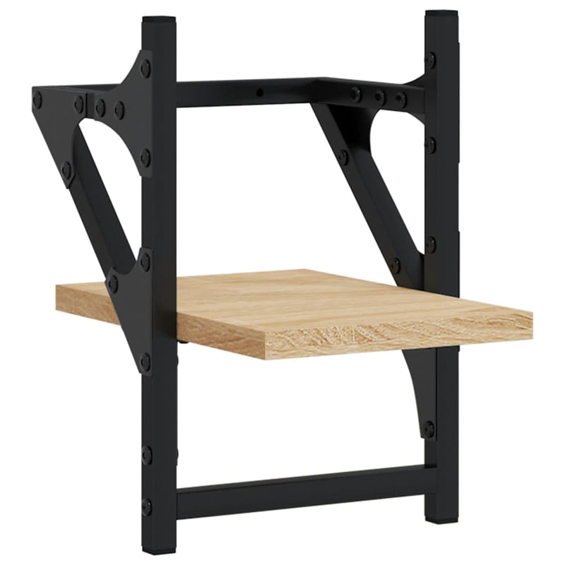 vidaXL 2 db sonoma tölgy színű falipolc rúddal 20 x 25 x 30 cm