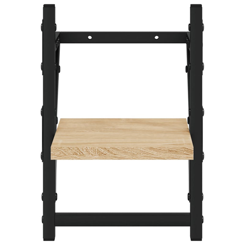 vidaXL 2 db sonoma tölgy színű falipolc rúddal 20 x 25 x 30 cm