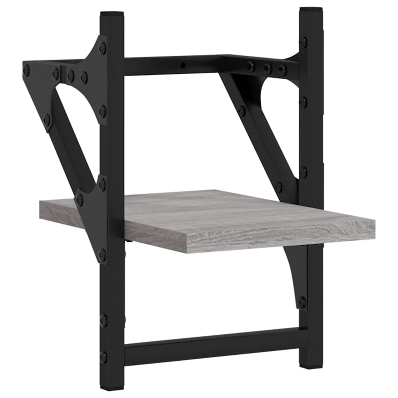 vidaXL 2 db szürke sonoma színű fali polc rúddal 20 x 25 x 30 cm