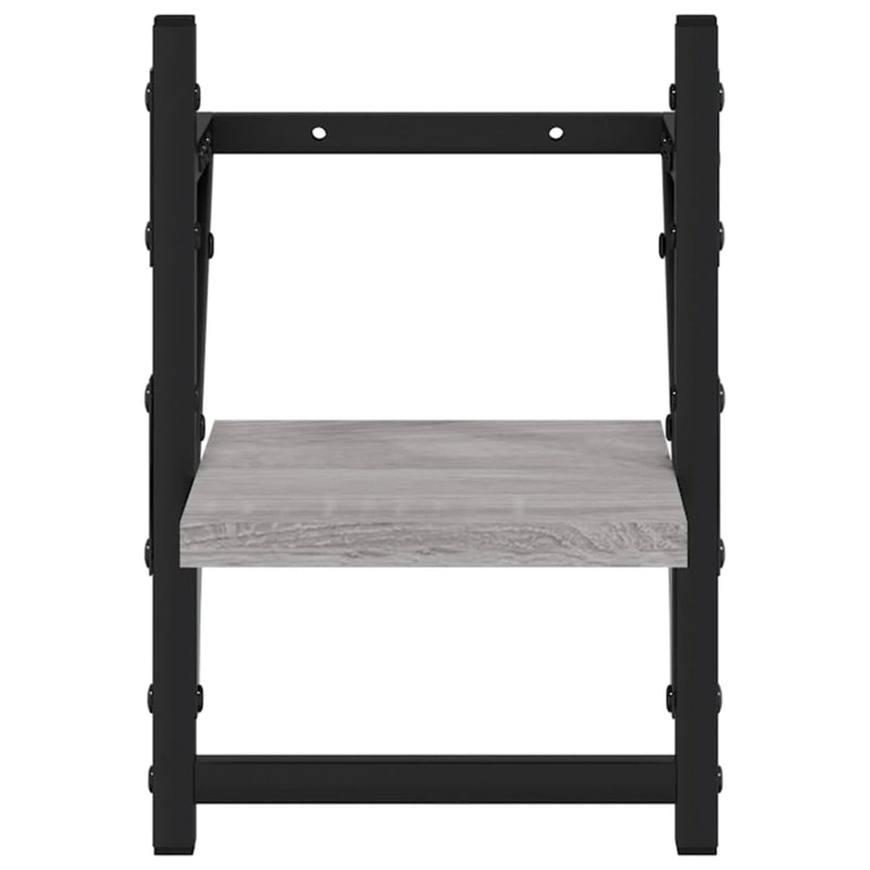 vidaXL 2 db szürke sonoma színű fali polc rúddal 20 x 25 x 30 cm