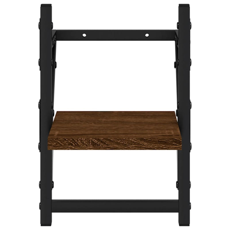 vidaXL 2 db barna tölgyszínű falipolc rúddal 20 x 25 x 30 cm