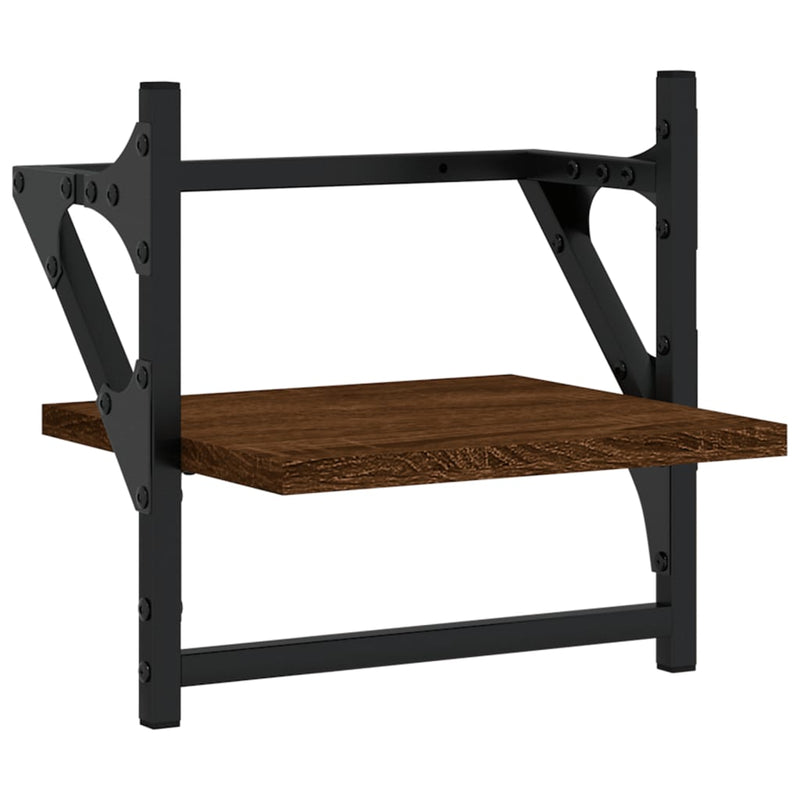 vidaXL 2 db barna tölgyszínű falipolc rúddal 30 x 25 x 30 cm