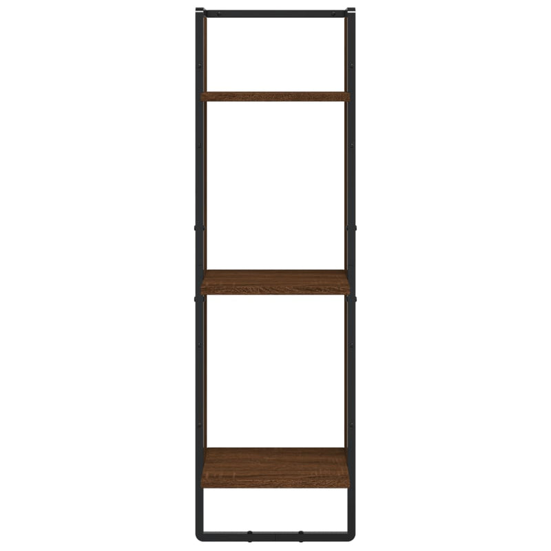 vidaXL 3 szintes barna tölgy színű szerelt fa fali polc 30x25x100 cm