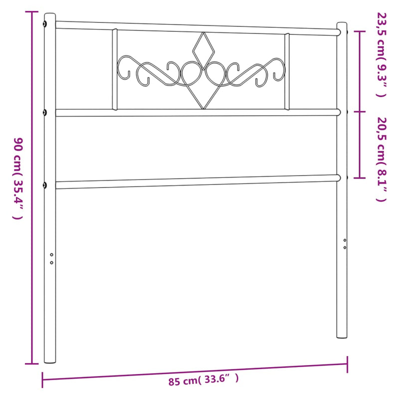 vidaXL fehér fém fejtámla 80 cm