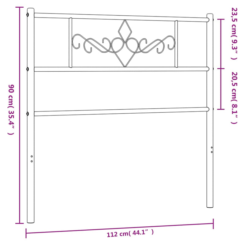 vidaXL fehér fém fejtámla 107 cm