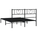vidaXL fekete fém ágykeret fejtámlával 140 x 190 cm