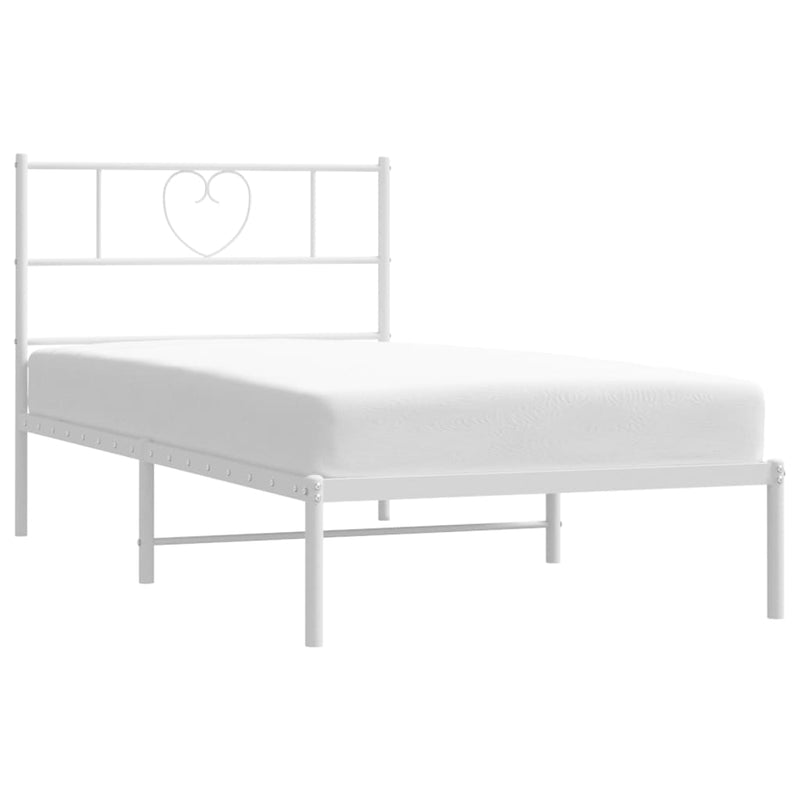 vidaXL fehér fém ágykeret fejtámlával 90x200 cm