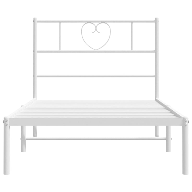 vidaXL fehér fém ágykeret fejtámlával 90x200 cm