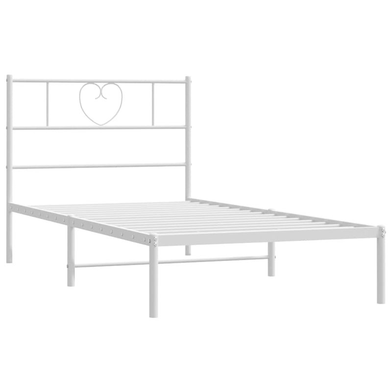 vidaXL fehér fém ágykeret fejtámlával 90x200 cm