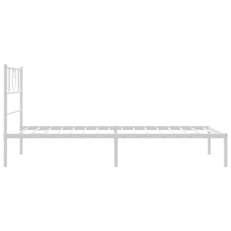 vidaXL fehér fém ágykeret fejtámlával 90x200 cm
