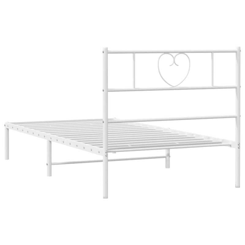 vidaXL fehér fém ágykeret fejtámlával 90x200 cm