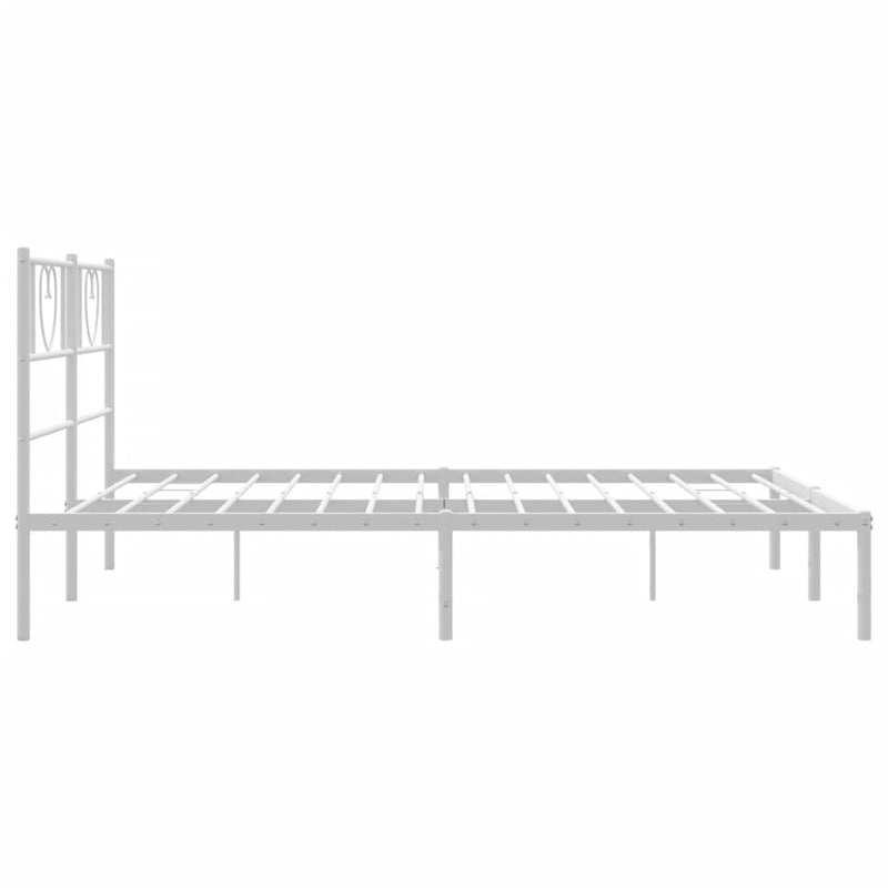 vidaXL fehér fém ágykeret fejtámlával 140 x 190 cm