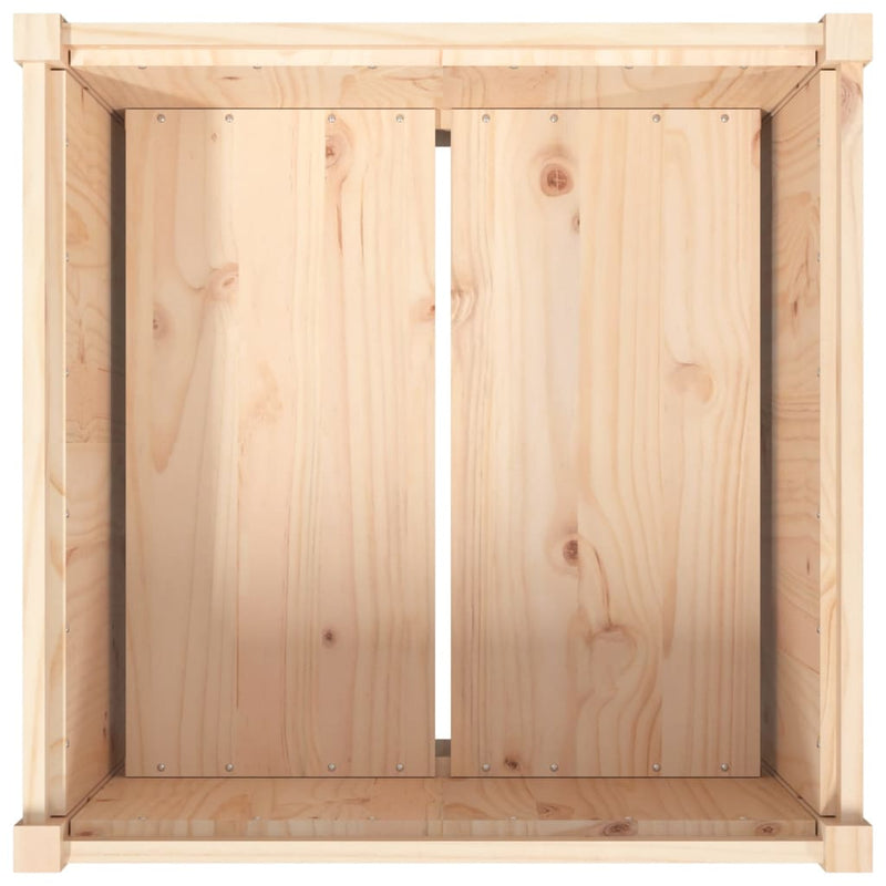 vidaXL tömör fenyőfa kerti virágláda 70x70x70 cm